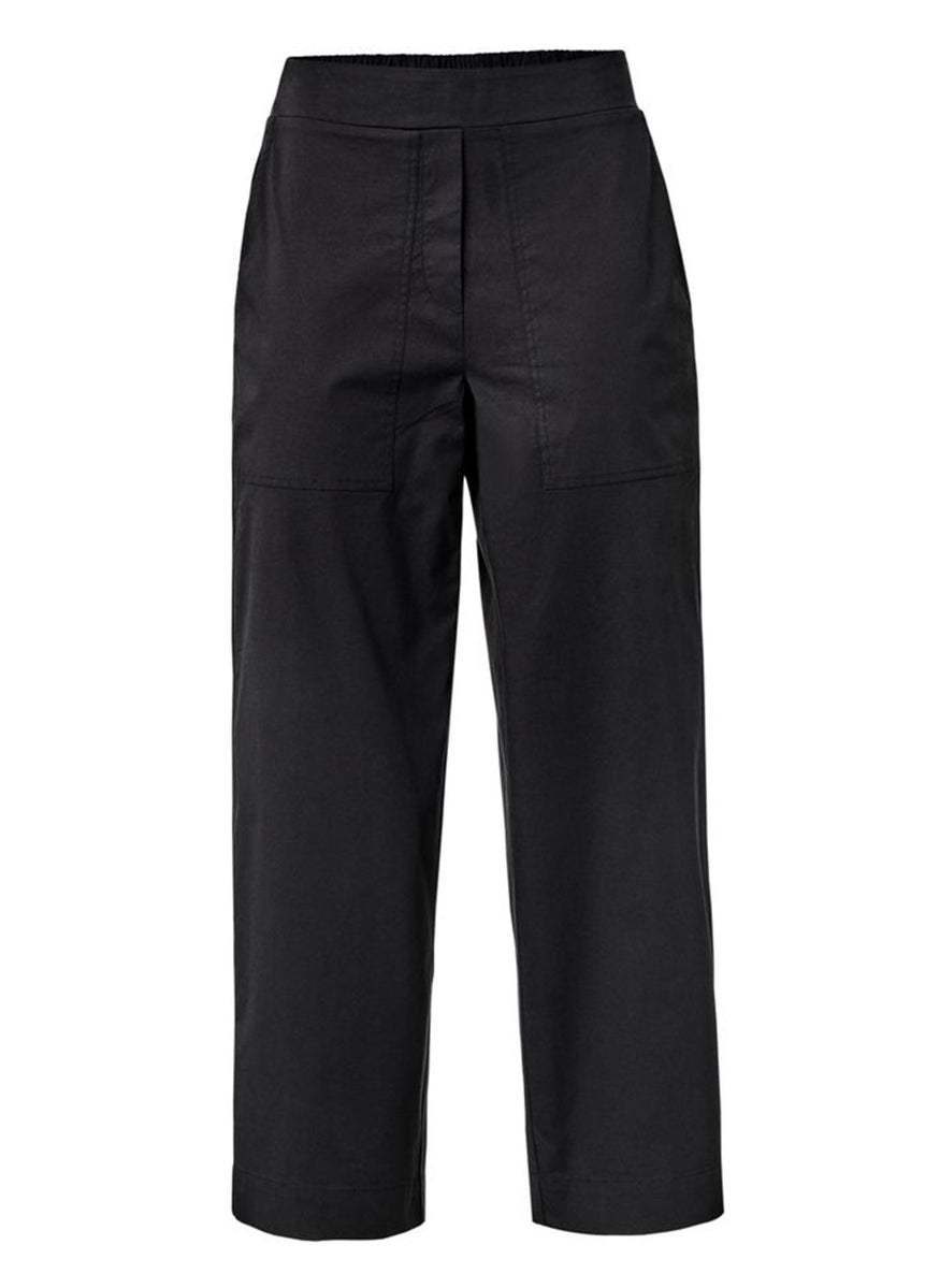 Tchibo Women Modern Fit Plain Wide Leg Pants, Black  - Image 2