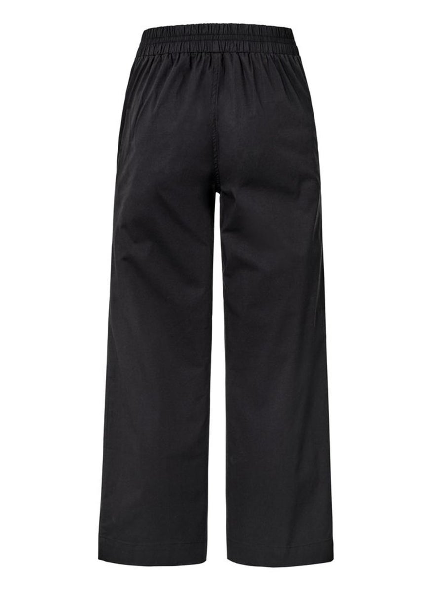 Tchibo Women Modern Fit Plain Wide Leg Pants, Black  - Image 3