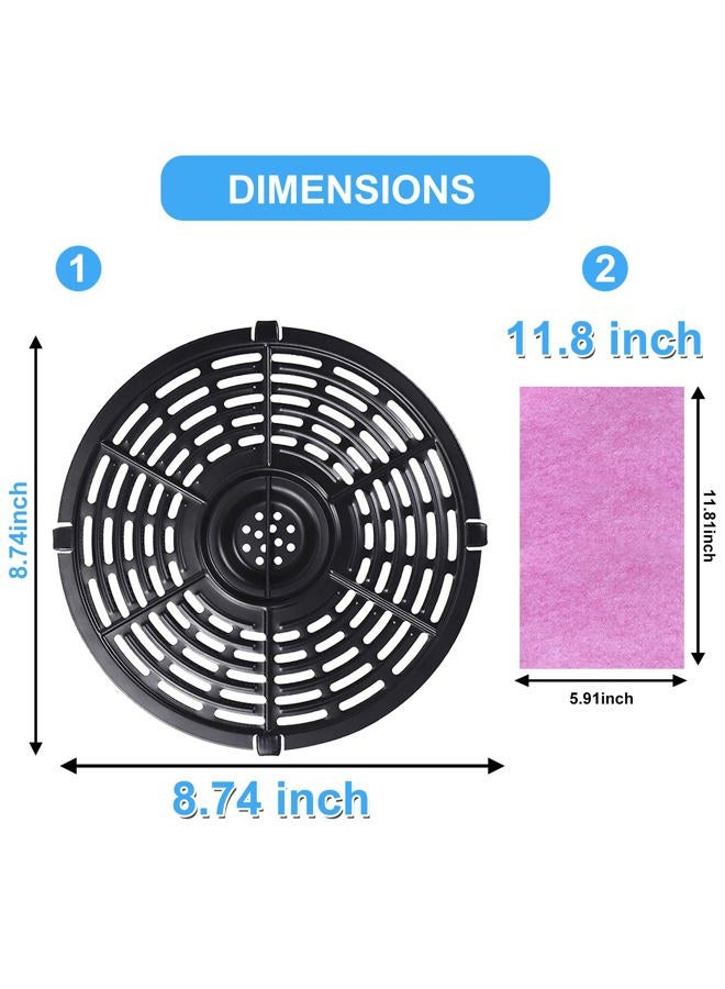 HQT Air Fryer Replacement Grill Plate for PowerXL Gowise 5QT Air Fryers, Premium Round Nonstick Air Fryer Grill Pan, Air Fryer Crisper Plate, Air fryer Insert, Air Fryer Rack, Dishwasher Safe - Image 2
