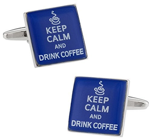 Cuff-Daddy Keep Calm Coffee Cufflinks with Presentation Box - Image 1