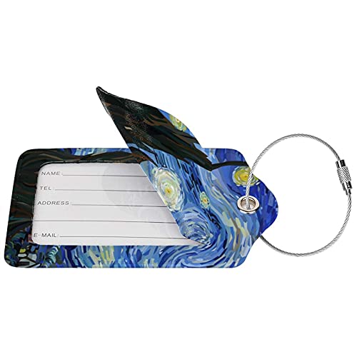 Yilad Starry Sky 2 Pcs Luggage Tags Starry Night Privacy Cover Id Label with Stainless Steel Loop and Address Card for Suitcases & Travel Bags - Image 2