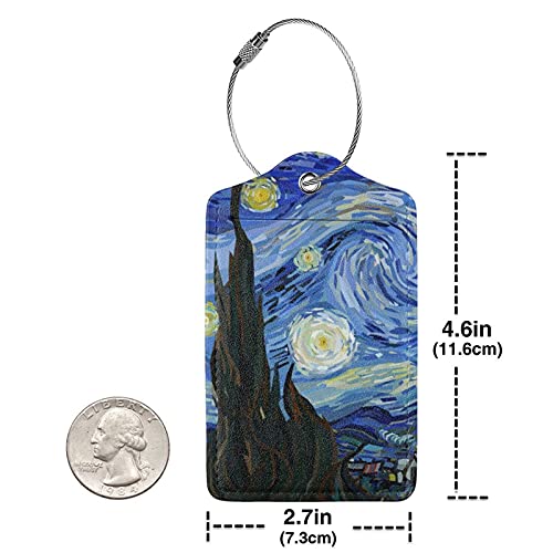 Yilad Starry Sky 2 Pcs Luggage Tags Starry Night Privacy Cover Id Label with Stainless Steel Loop and Address Card for Suitcases & Travel Bags - Image 4