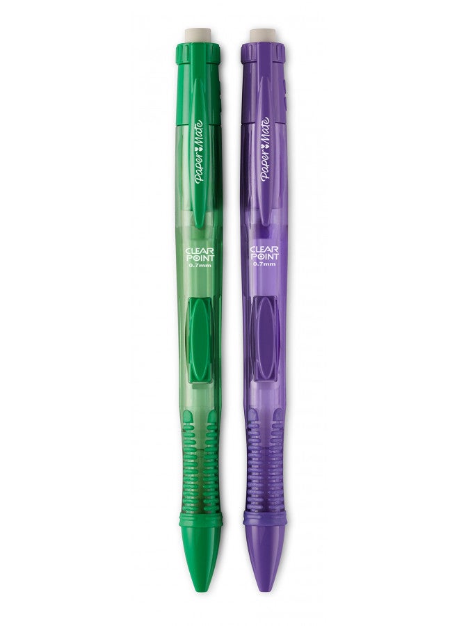Paper Mate أقلام رصاص ميكانيكية من بيبر ميت، كليير بوينت، لون رصاص 0.7 مم، ألوان متنوعة، عبوة 2 - Image 1