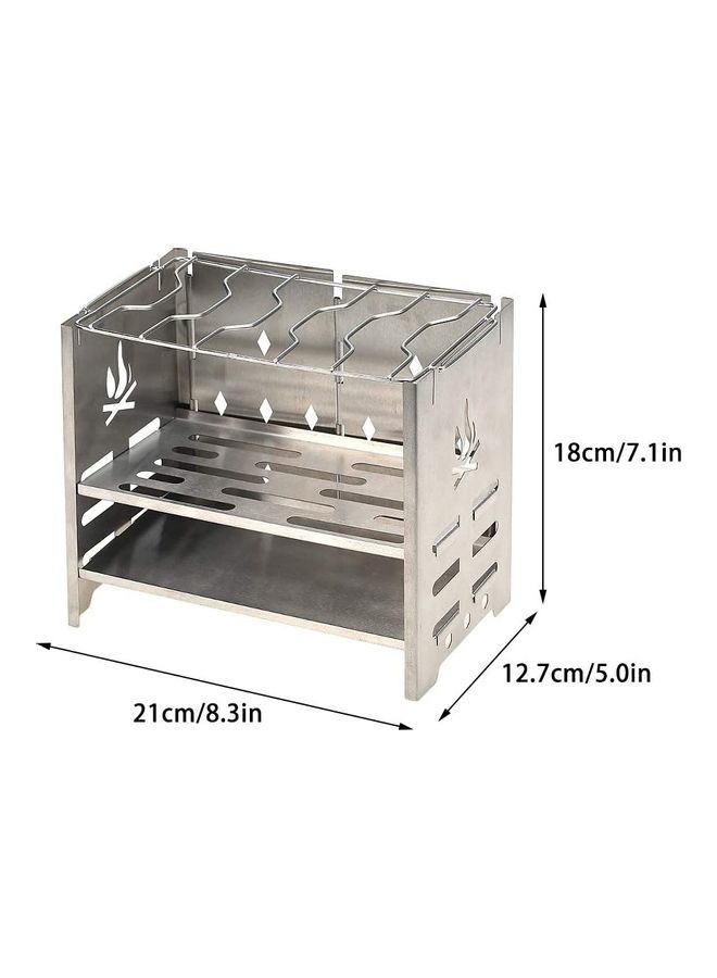 Loquat Portable Folding Stainless Steel Outdoor Wood Burning Camp Stove 21 x 18 x 12.7cm - Image 4