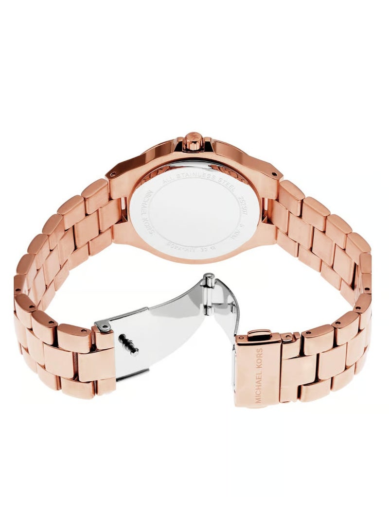 MK Lennox Three-Hand Rose Gold-Tone Stainless Steel Watch-7405 - Image 2