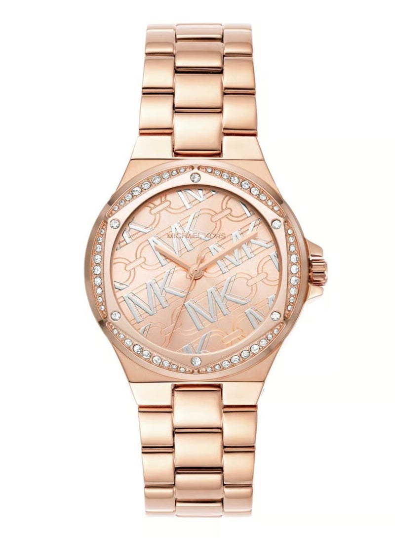 MK Lennox Three-Hand Rose Gold-Tone Stainless Steel Watch-7405 - Image 1