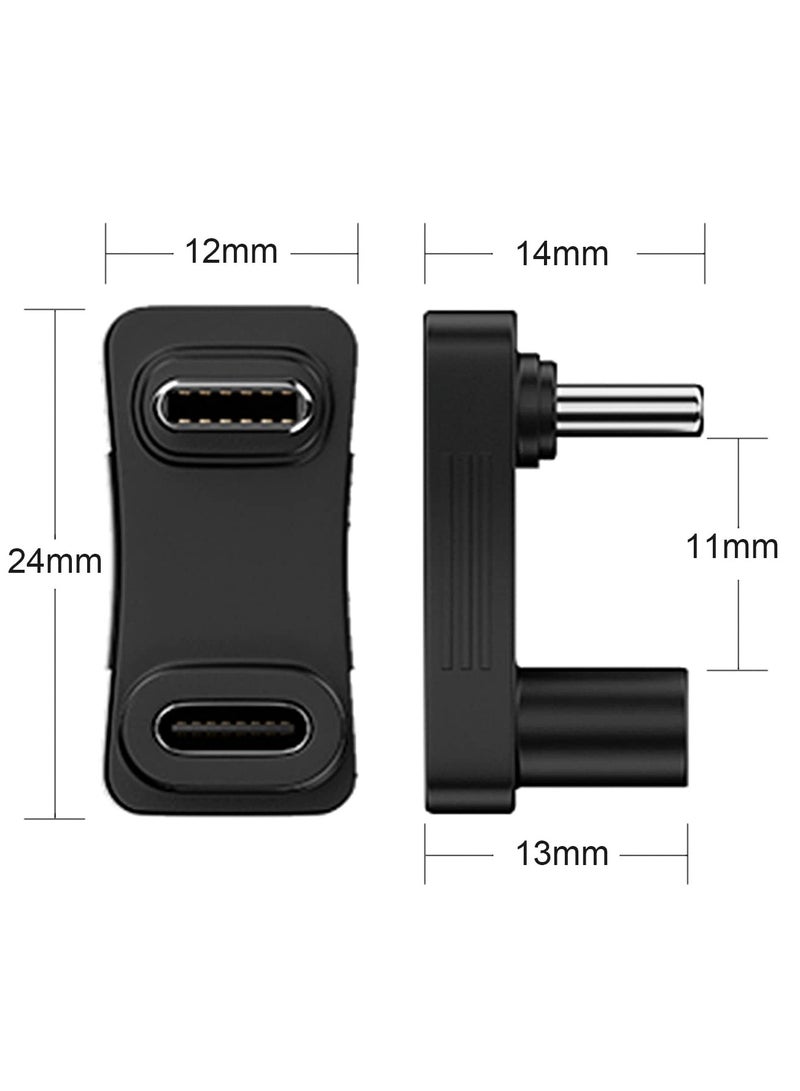 2 Pcs 180 Degree Angle USB C Adapter , 180° U Shape USB-C Male to USB-C Female 10Gbps PD 100W Adapter Compatible with Steam Deck, Switch, Laptop, Tablet, Phone - Image 2