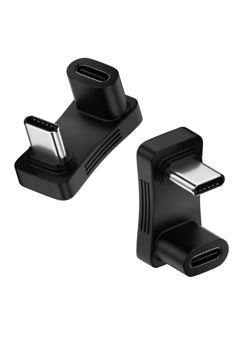 2 Pcs 180 Degree Angle USB C Adapter , 180° U Shape USB-C Male to USB-C Female 10Gbps PD 100W Adapter Compatible with Steam Deck, Switch, Laptop, Tablet, Phone - Image 3