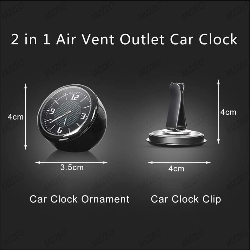 MIZZEO Mini Vehicle Dashboard Clock & AC Vent Car Clock, Analogue Clock with Vent Clip Compatible with Mahindra XUV 700 - Image 3