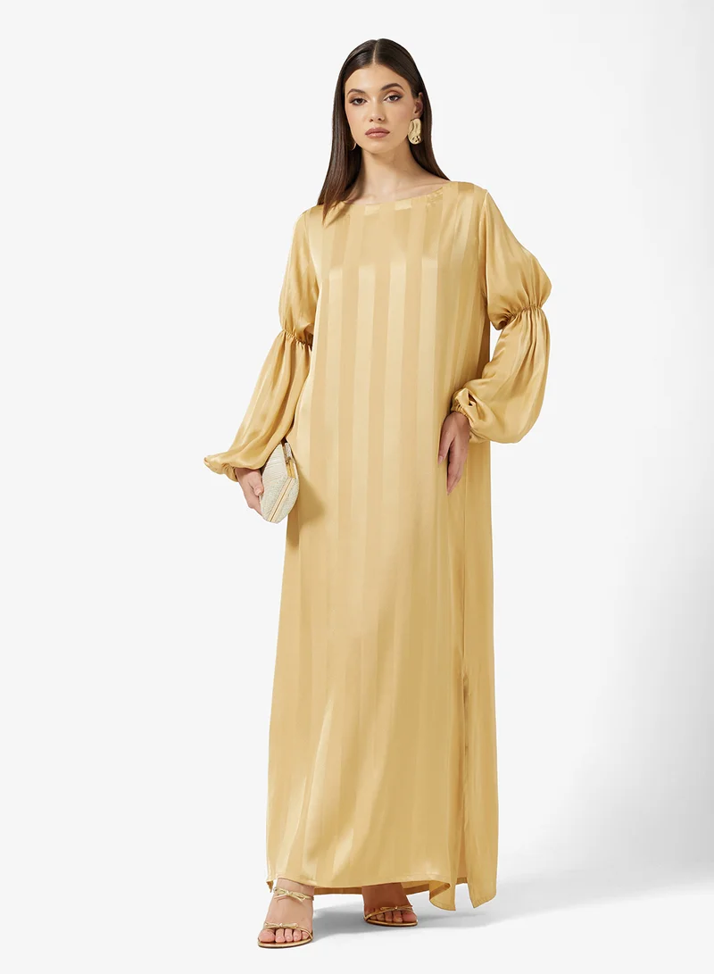 سنوار SATIN RUFFLED SLEEVE DRESS