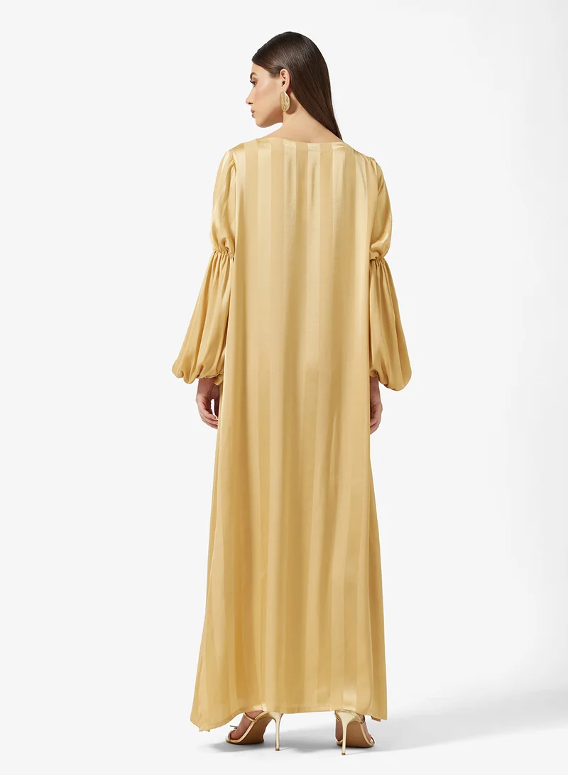 سنوار SATIN RUFFLED SLEEVE DRESS
