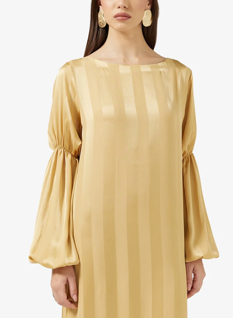 سنوار SATIN RUFFLED SLEEVE DRESS