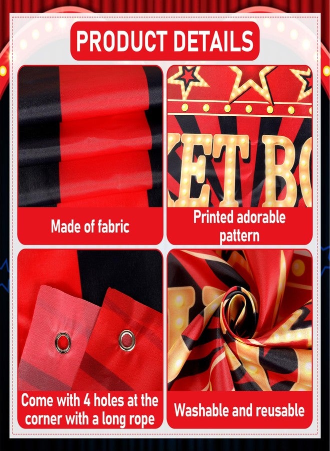 Oitnlaughter Movie Night Party Ticket Booth Movie Night Birthday Party Decorations Now Showing Photo Booth Props Movies Theater Backdrop Door Hanging Banner for Cinema Night Red Carpet Birthday Supplies - Image 3