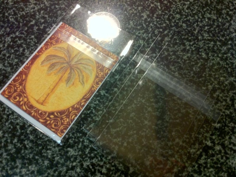 UNIQUEPACKING 100 Pcs 5 7/16 X 7 1/4 Clear A7+ (P) Card Resealable Protective Cello/Cellophane Bags Good for 5x7 Card Item - Tape Strip on Body - Image 3