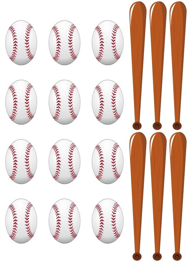 AnyDesign 47Pcs Baseball Cutouts with 100Pcs Glue Points - Paper Baseball Party Theme Decor for Sports Themed Birthday Party Favor Supplies - Image 1