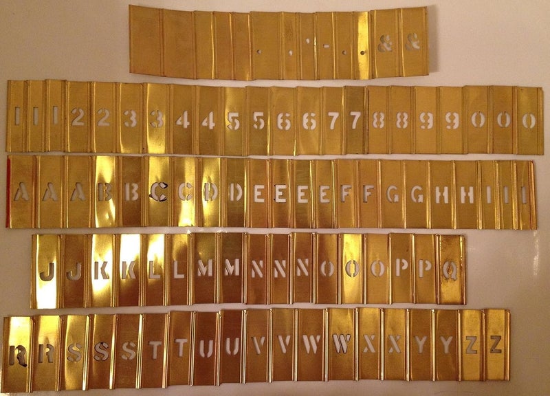C.H. Hanson 10146 1/2" Brass Interlocking Stencil Letters and Numbers, 92 Piece Set - Image 5