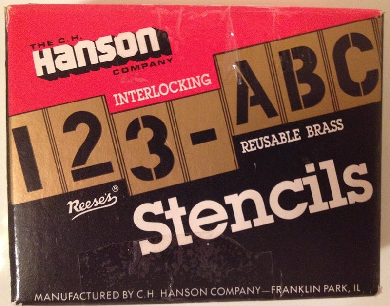 C.H. Hanson 10146 1/2" Brass Interlocking Stencil Letters and Numbers, 92 Piece Set - Image 2