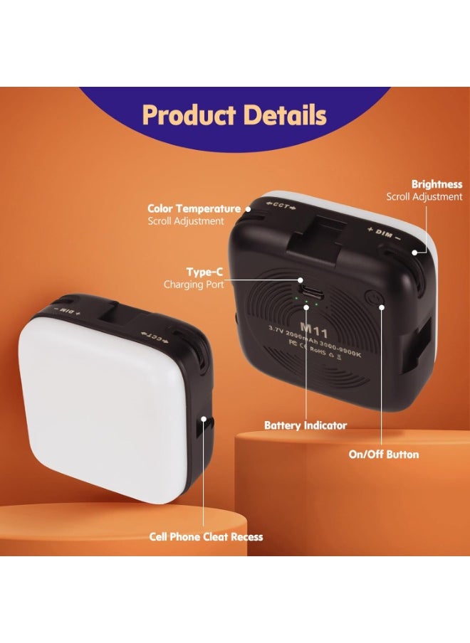 traditious M-11 Selfie Light with Front & Back Clips, Dimmable 3000-9900K, Rechargeable Clip for iPhone, iPads, Laptops, Selfies, TikTok, Video Conferences  - Image 2