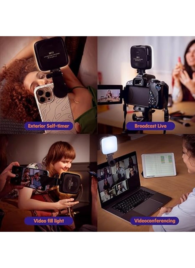 traditious M-11 Selfie Light with Front & Back Clips, Dimmable 3000-9900K, Rechargeable Clip for iPhone, iPads, Laptops, Selfies, TikTok, Video Conferences  - Image 3
