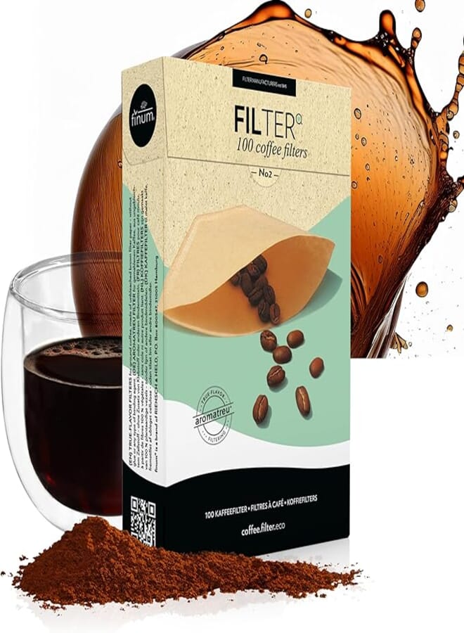 finum Coffee Filters No.2 Paper, Pack of 100, Brown 64/423.10.00