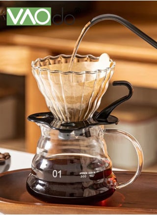 Pour Over Coffee Maker Set, 400ML Coffee Server with Glass Coffee Dripper and 40 Filter Papers , 2 in 1 Hand Drip Coffee Set Home or Office,1-3 Cups - pzsku/ZAABEDBF4C7E441E5BBFBZ/45/1747733151/fd95b0d5-fa65-433e-9616-a508d686c0f4