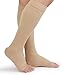 TOFLY Plus Size Open Toe Compression Stockings Pair for Women Men 1520mmHg Wide Calf Knee High Toeless Compression Sock Compression Soothing Circulation Varicose Veins Swelling Edema - Image 4