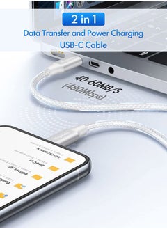 etguuds White USB C to USB C Cable 3ft, 2-Pack 60W USBC to USBC Cord, Type C to C Charger Cable Fast Charging for iPhone 16 15 Pro Max Plus, for Samsung Galaxy S24 S23 S22, for MacBook/iPad, Pixel  - Image 4