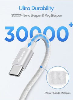 etguuds White USB C to USB C Cable 3ft, 2-Pack 60W USBC to USBC Cord, Type C to C Charger Cable Fast Charging for iPhone 16 15 Pro Max Plus, for Samsung Galaxy S24 S23 S22, for MacBook/iPad, Pixel  - Image 5