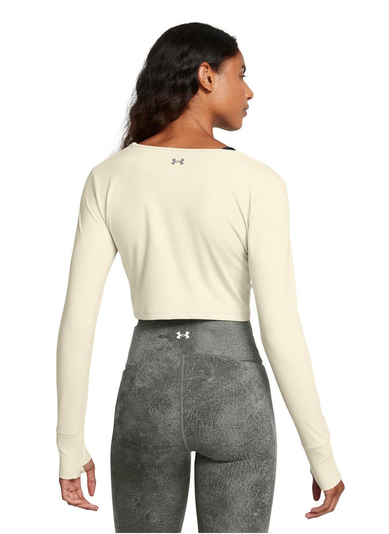 UNDER ARMOUR - Project Rock Long Sleeve Crop Top - Image 1