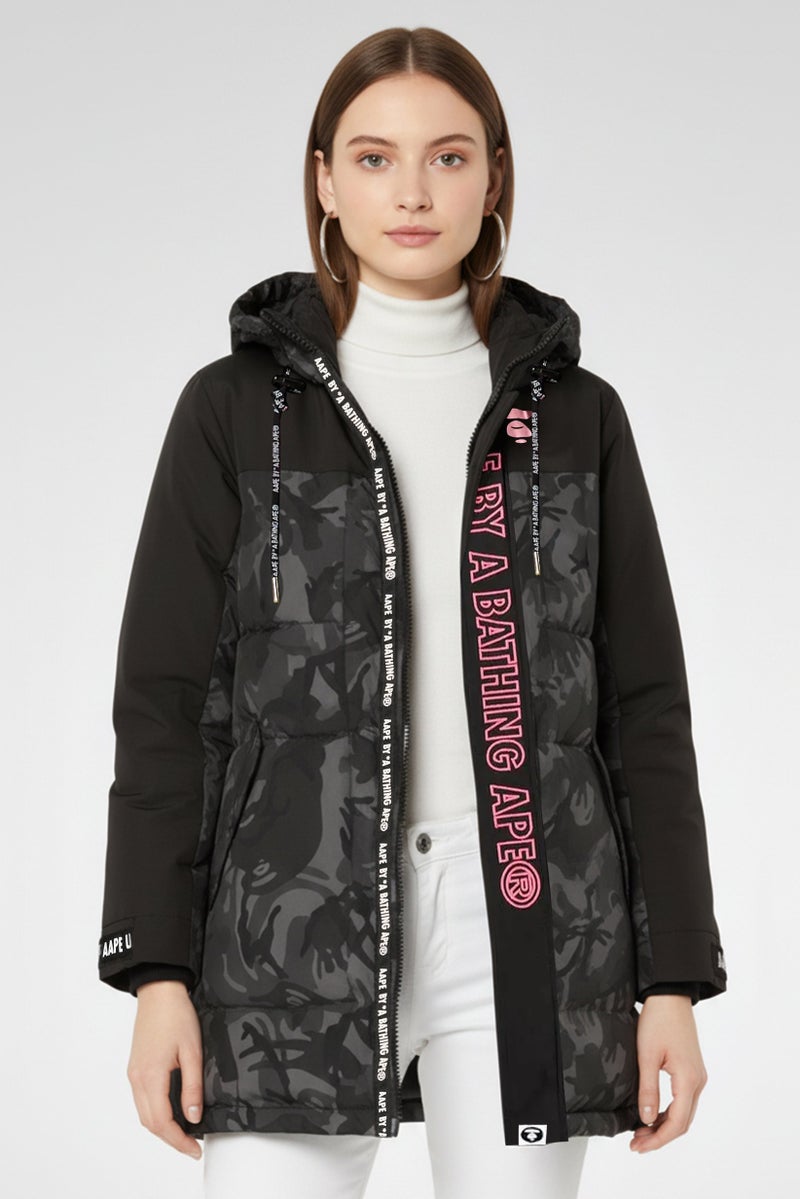 Aape BY *A BATHING APE® جاكيت بافر مموه للنساء، متعدد الألوان - Image 1