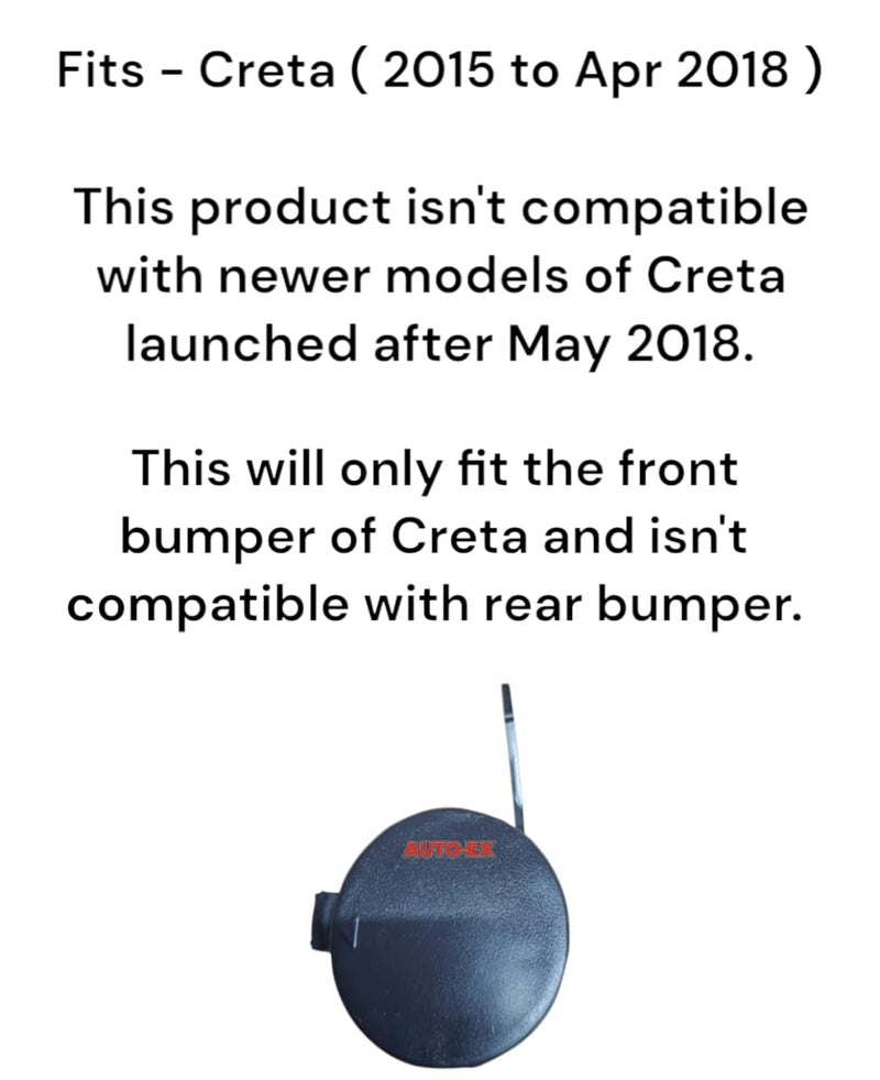 Auto-Ex Front Bumper Tow Hook Cover Cap Eye Cover Compatible/Replacement For Creta (2015 to Apr 2018) - Image 2