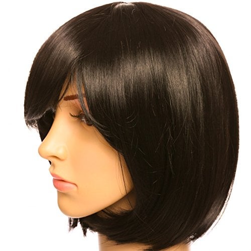 Artifice Natural Women Straight Short Hair Bob Wig Fashion Cosplay + Wig Cap (Natural Dark Brown) - Image 3