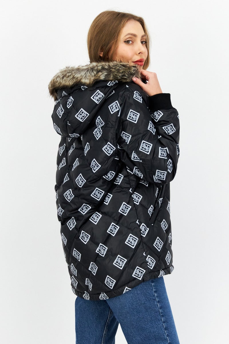 Eddie Bauer x Baja East Women Long Sleeves Allover Print Hooded Puffer Jacket, Multicolor - Image 3