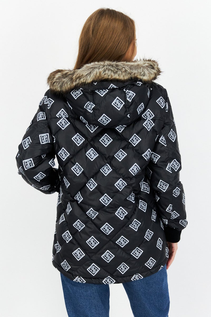 Eddie Bauer x Baja East Women Long Sleeves Allover Print Hooded Puffer Jacket, Multicolor - Image 2