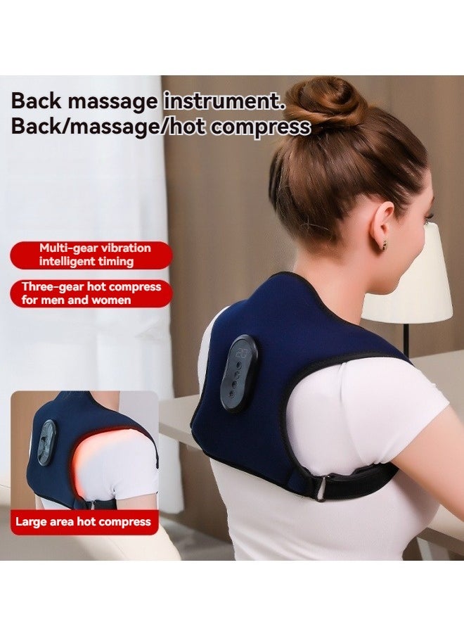 M MIAOYAN Multifunctional massage back strap vibration hot compress massage correction belt sitting posture corrector shoulder back massager  - Image 3