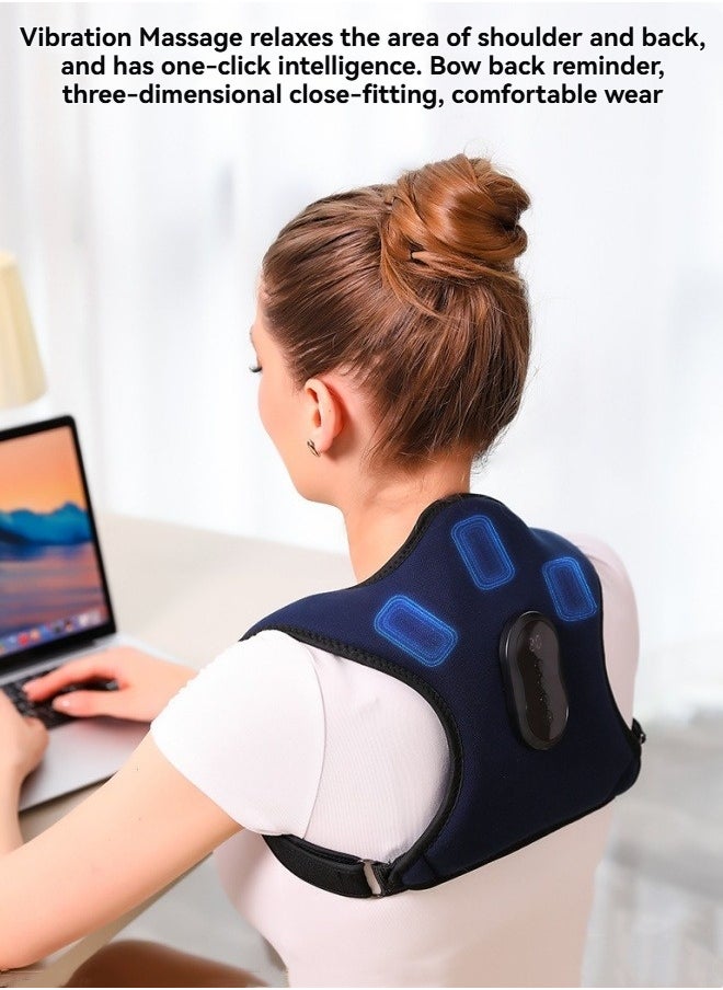 M MIAOYAN Multifunctional massage back strap vibration hot compress massage correction belt sitting posture corrector shoulder back massager  - Image 5