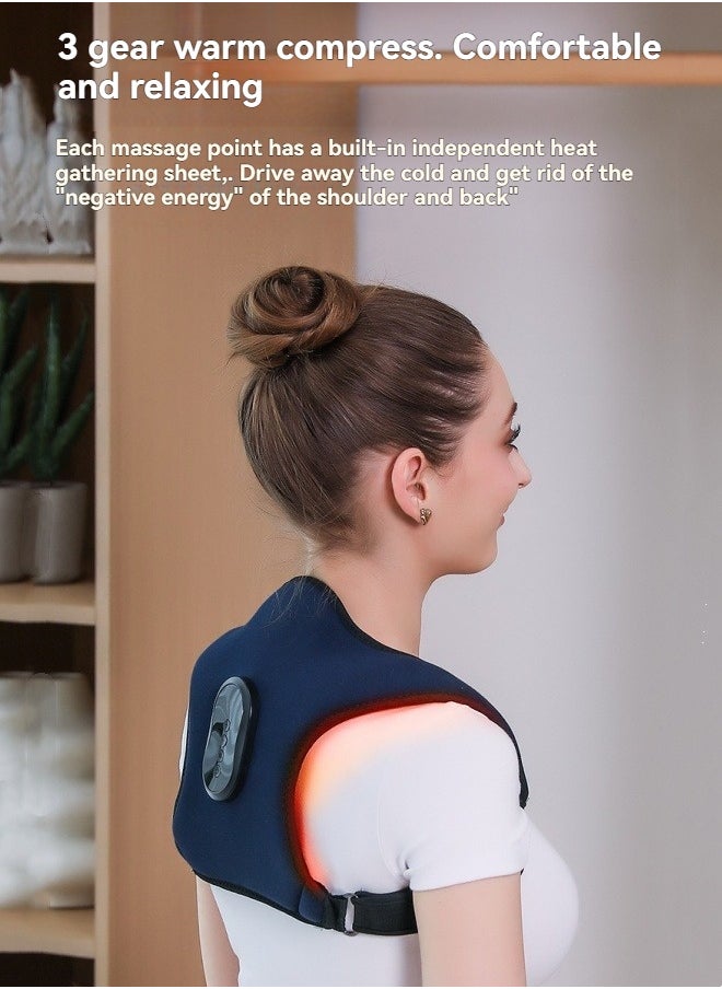 M MIAOYAN Multifunctional massage back strap vibration hot compress massage correction belt sitting posture corrector shoulder back massager  - Image 4