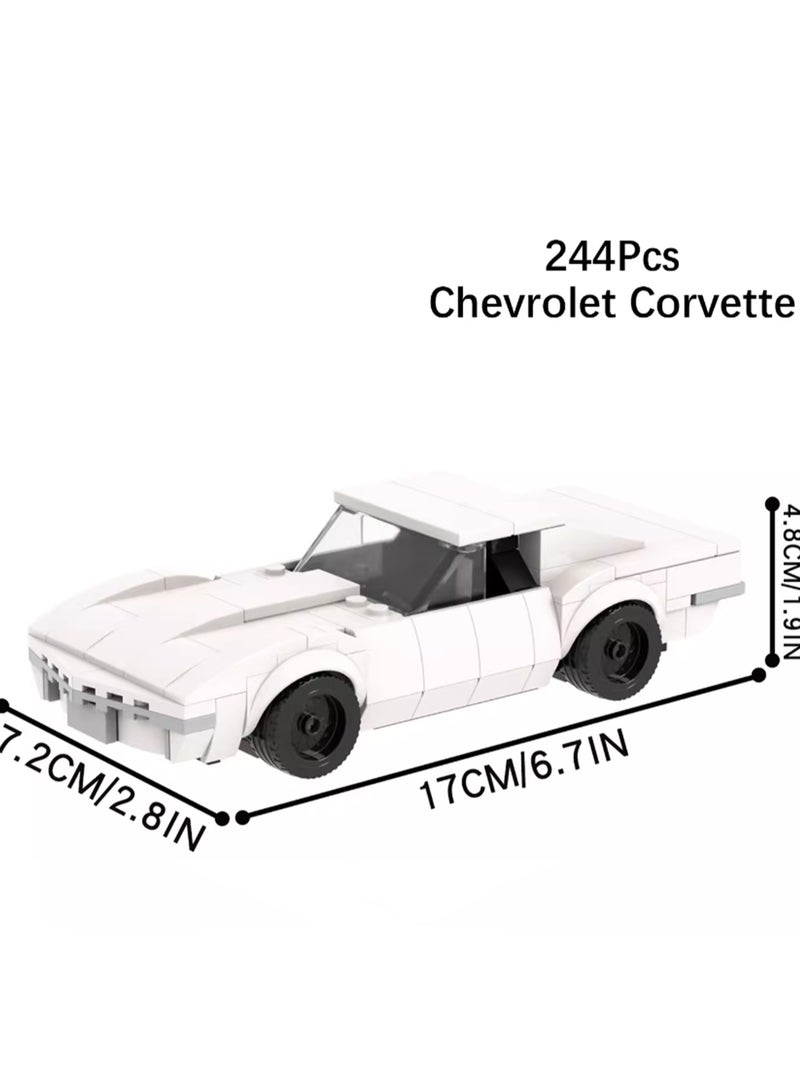 Children's Self-assembly Car Scene Series Small Particle Assembly Building Block Model (Chevrolet Corvette 244Pcs)  - Image 2