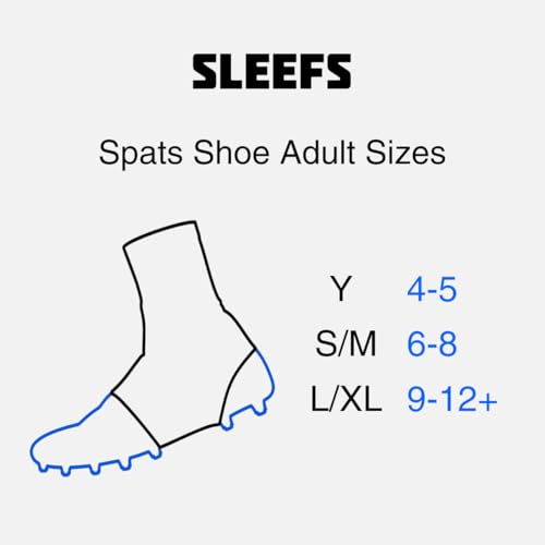 SLEEFS Solid Football Spats Cleat Covers – Compression Cleat Covers for Football Drip, Turf Protection & Style (Black, L/XL) - Image 3