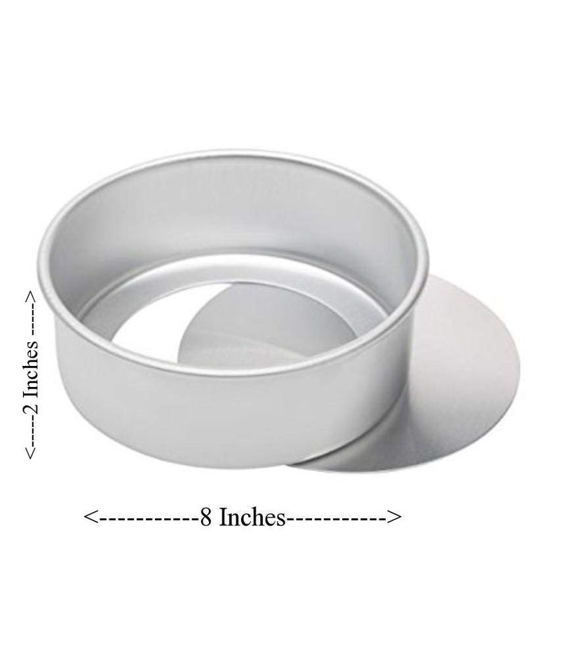 RINKLE TRENDZ Aluminium Round Cake Mould Detachable Base Bottom Cake Pan Removable Base Bottom Cake Tin Loose Base Bottom 8 Inches for Baking upto1 kg - 1000 Grams for Oven - Image 2