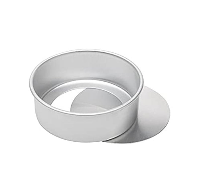 RINKLE TRENDZ Aluminium Round Cake Mould Detachable Base Bottom Cake Pan Removable Base Bottom Cake Tin Loose Base Bottom 8 Inches for Baking upto1 kg - 1000 Grams for Oven - Image 1