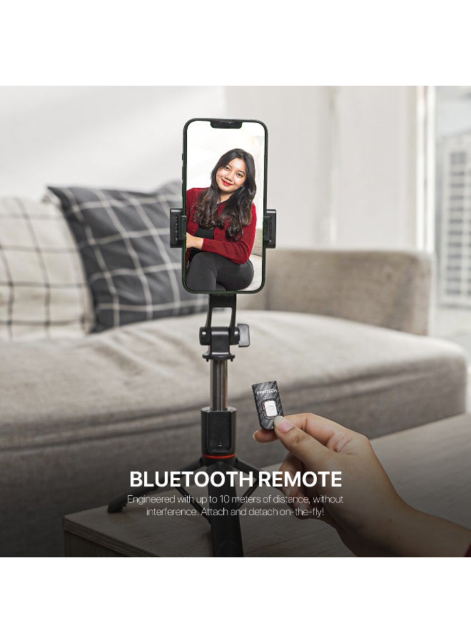 FANTECH Selfie stick tripod, retractable, 360° rotation, wireless remote control, detachable phone holder, lightweight and portable, compatible with iPhone, Samsung, Android, perfect for travel and video blogging - Image 3