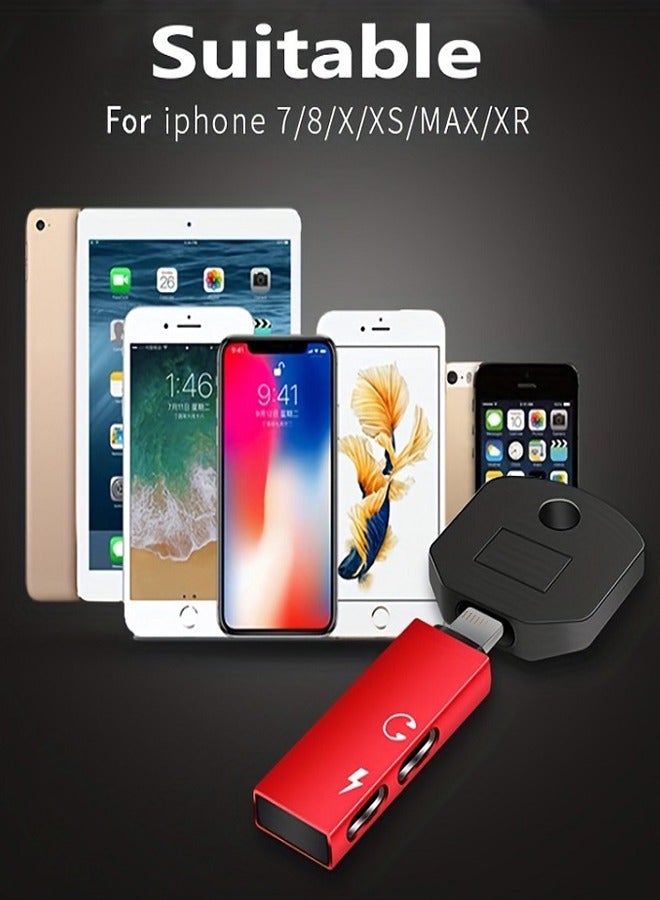 2 In 1 Audio And Charging Cable Adapter For Apple iPhone Black  - Image 3