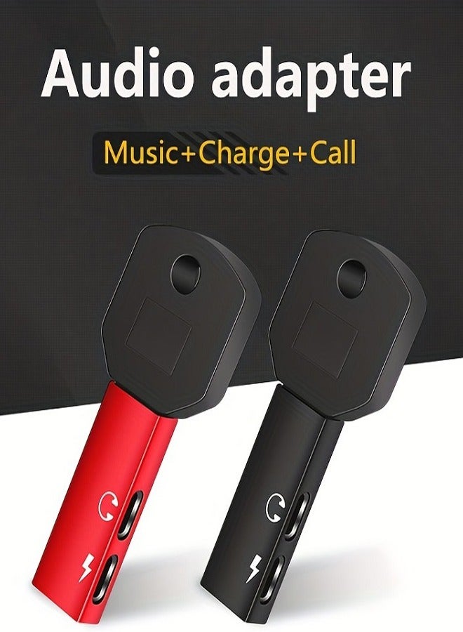 2 In 1 Audio And Charging Cable Adapter For Apple iPhone Black  - Image 5