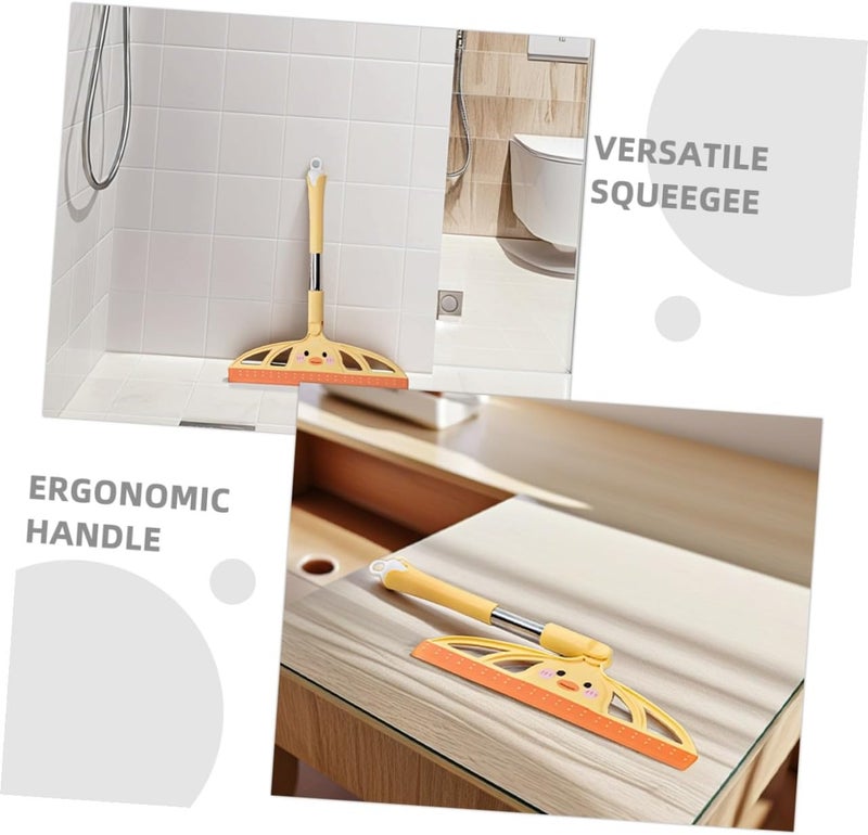 2pcs Handheld Squeegee Window and Floor Cleaner for Bathroom Mirrors and Car Windows, Multi-Functional Scraper with Sturdy Blade for Tile, Shower Doors, and Glass Surfaces, Yellow - Image 3