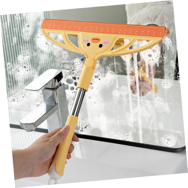 2pcs Handheld Squeegee Window and Floor Cleaner for Bathroom Mirrors and Car Windows, Multi-Functional Scraper with Sturdy Blade for Tile, Shower Doors, and Glass Surfaces, Yellow - Image 4