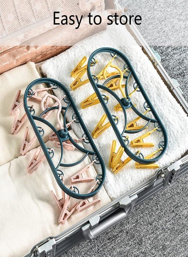 Folding clothes rack, windproof folding clothes rack, can be used to dry socks, towels, underwear, baby clothes and gloves - Image 3