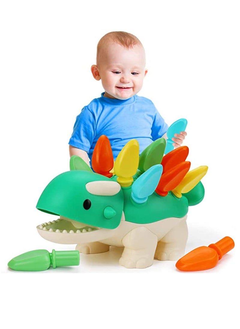 MIXDE Dinosaur Fine Motor Skills Toys for Toddlers Age 1-3 Years, Toddler Dinosaur Games, Dinosaur Plugging Toy Fine Motor Skills,Dino Toy Color & Number (Dinosaur Fine Motor Skills)  - Image 1