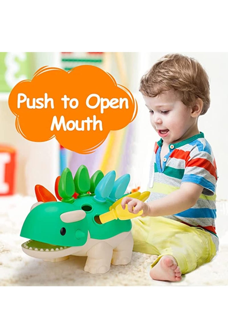 MIXDE Dinosaur Fine Motor Skills Toys for Toddlers Age 1-3 Years, Toddler Dinosaur Games, Dinosaur Plugging Toy Fine Motor Skills,Dino Toy Color & Number (Dinosaur Fine Motor Skills)  - Image 2