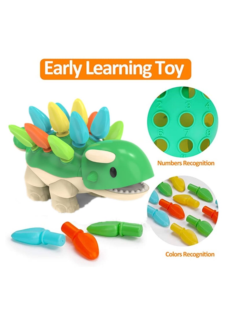 MIXDE Dinosaur Fine Motor Skills Toys for Toddlers Age 1-3 Years, Toddler Dinosaur Games, Dinosaur Plugging Toy Fine Motor Skills,Dino Toy Color & Number (Dinosaur Fine Motor Skills)  - Image 3